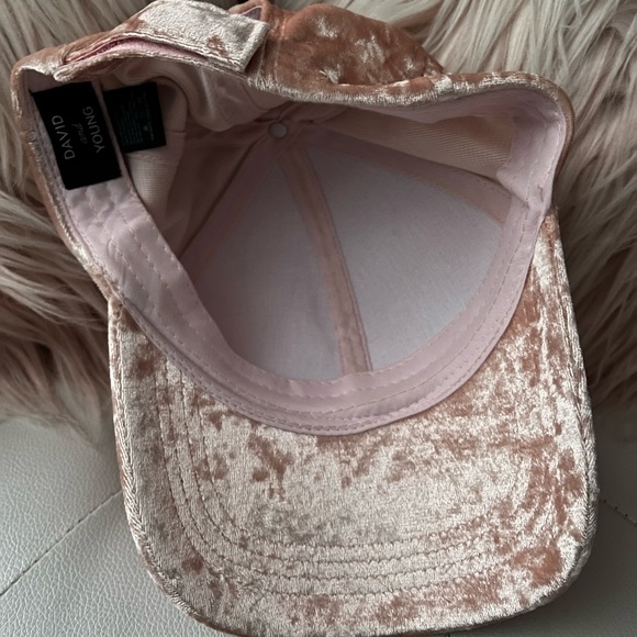 NEW David & Young Pink Velvet Adjustable Fashion Baseball Cap - Picture 3 of 11